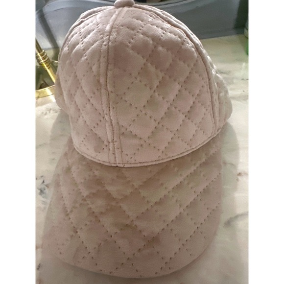 David and Young Quilted Hat Baseball Cap Women's cream Blush Soft - Picture 1 of 4